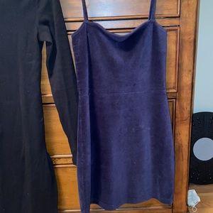 Zip back velvet blue dress